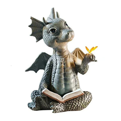 Dragon Shaped Resin Lawn Sculpture Gothic Fantasy Garden Decoration Varkon NaLani