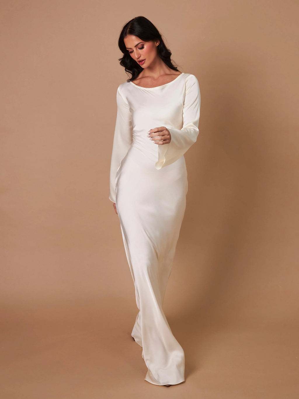 Women’s Long Sleeve Dress | Maxi With Clean Lines And Sleek Silhouette For Day To Night Wear, Effortless Maxi