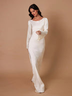 Women’s Long Sleeve Dress | Maxi With Clean Lines And Sleek Silhouette For Day To Night Wear, Effortless Maxi