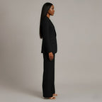 Women’s Blazer And Wide Leg Trousers Tailored Suit Set | Button Front For Workwear Office
