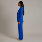 Women’s Blazer And Wide Leg Trousers Tailored Suit Set | Button Front For Workwear Office