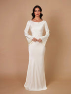 Women’s Long Sleeve Dress | Maxi With Clean Lines And Sleek Silhouette For Day To Night Wear, Effortless Maxi