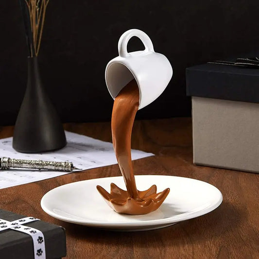 Floating Coffee Cup Sculpture Creative Kitchen Desktop Decor NaLani