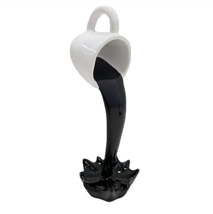Floating Coffee Cup Sculpture Creative Kitchen Desktop Decor Black NaLani