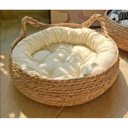 Ultra Soft Plush Cat Bed Nest Round Cozy Hideaway For Cats NALANI
