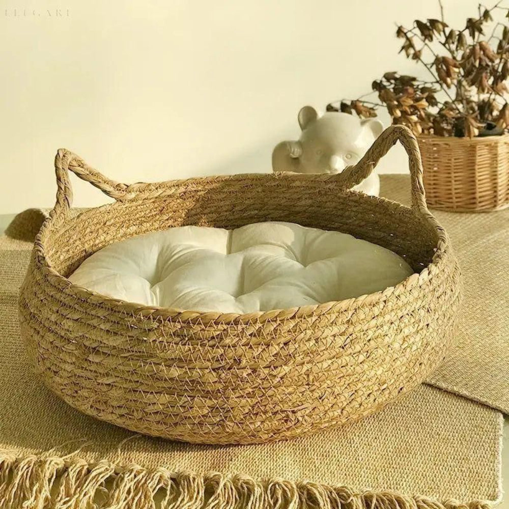 Ultra Soft Plush Cat Bed Nest Round Cozy Hideaway For Cats NALANI