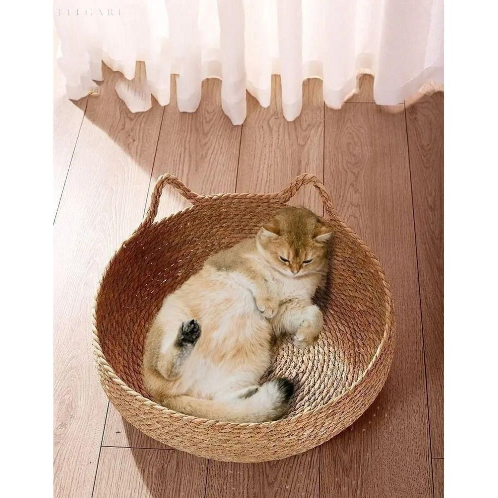 Ultra Soft Plush Cat Bed Nest Round Cozy Hideaway For Cats NALANI