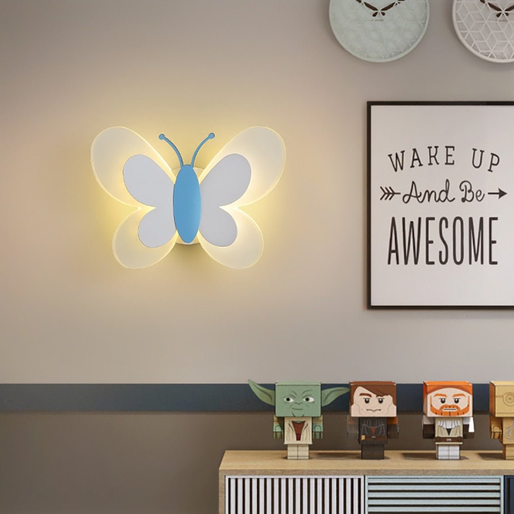 Butterfly Design LED Wall Light for Elegant Home Atmosphere Blue NaLani