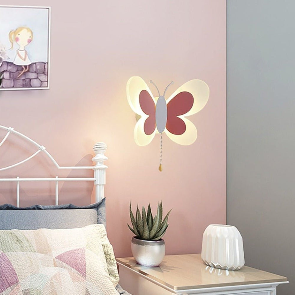 Butterfly Design LED Wall Light for Elegant Home Atmosphere Pink NaLani