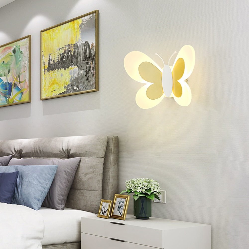 Butterfly Design LED Wall Light for Elegant Home Atmosphere Yellow NaLani