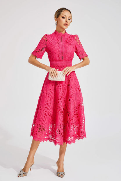 Liana | Elegant Lace Midi Dress For Women Wedding Guest Ready