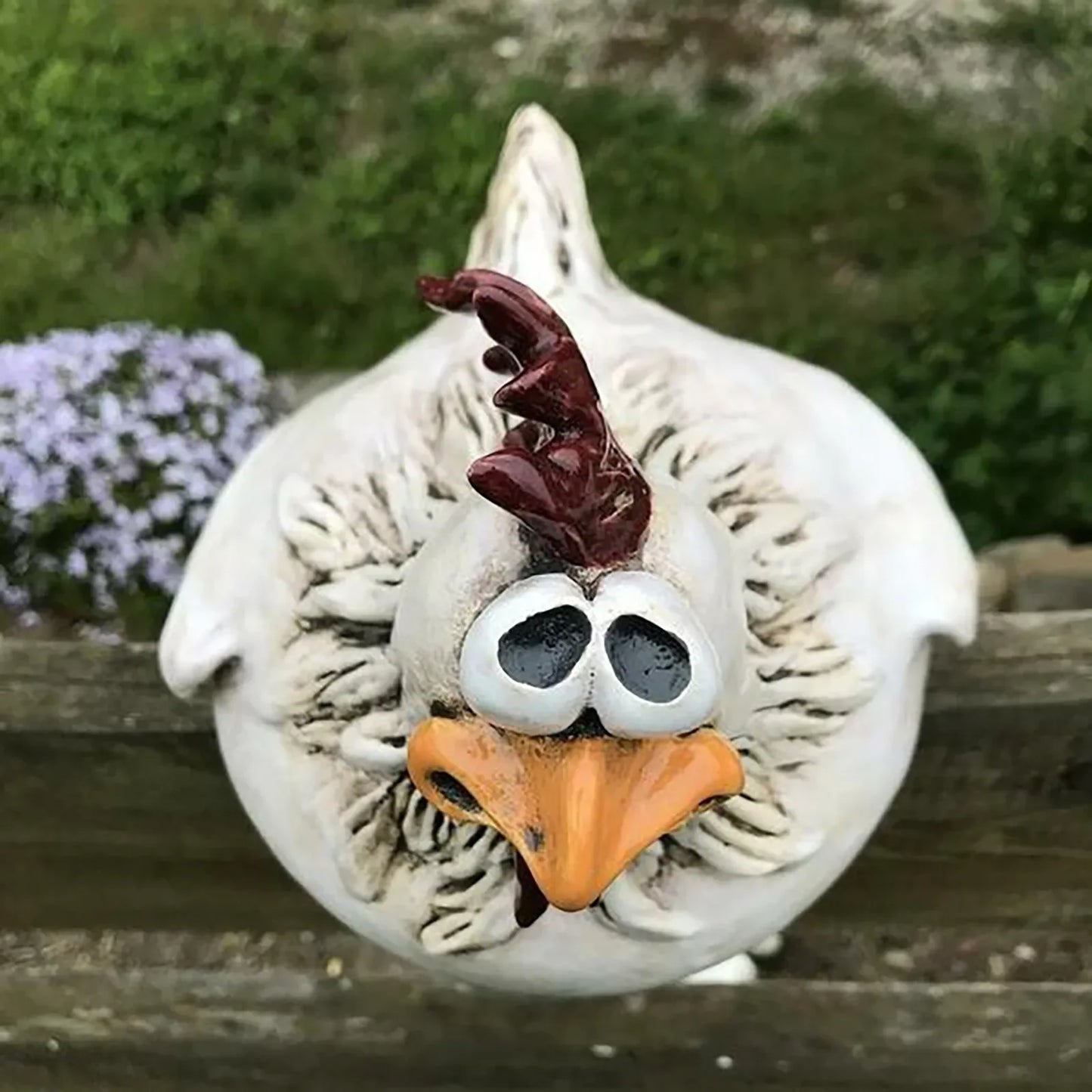 Funny Chicken Fence Decor Resin Garden Sculpture for Home Decoration NaLani