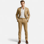 Men's Linen Suit - 2-Piece Classic Summer Casual Suit