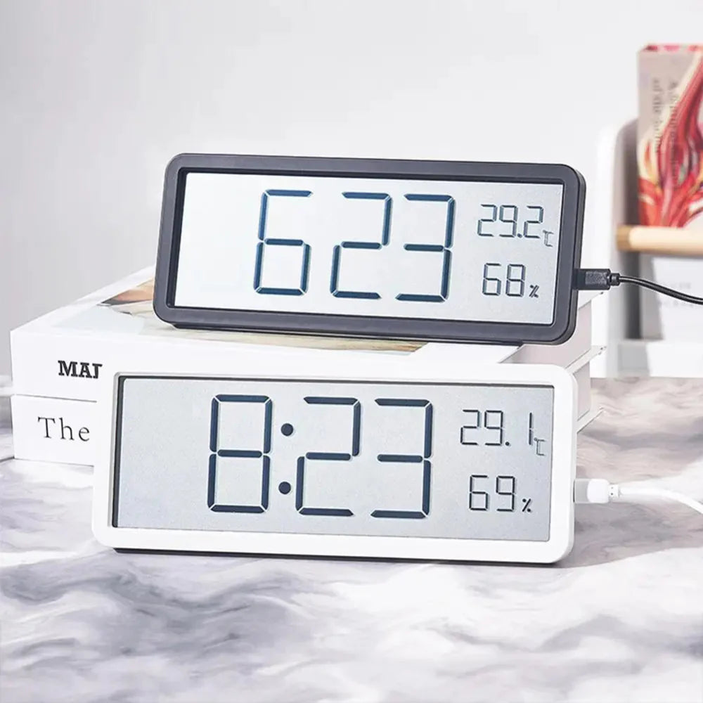Digital LED Wall Clock With Temperature And Humidity NALANI