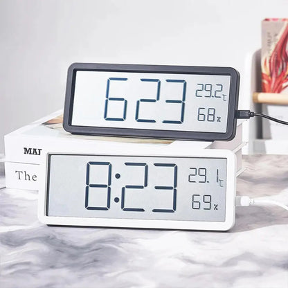 Digital LED Wall Clock With Temperature And Humidity NALANI