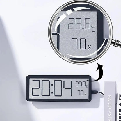 Digital LED Wall Clock With Temperature And Humidity NALANI