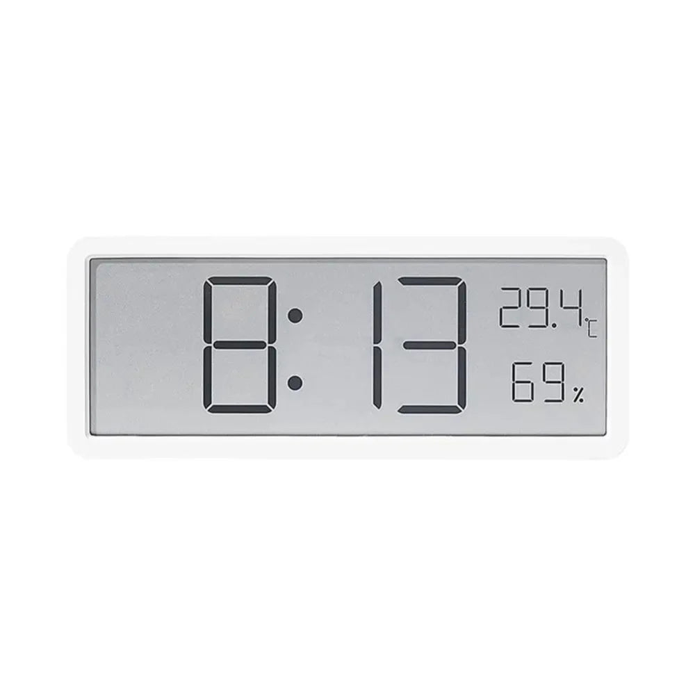 Digital LED Wall Clock With Temperature And Humidity White NALANI