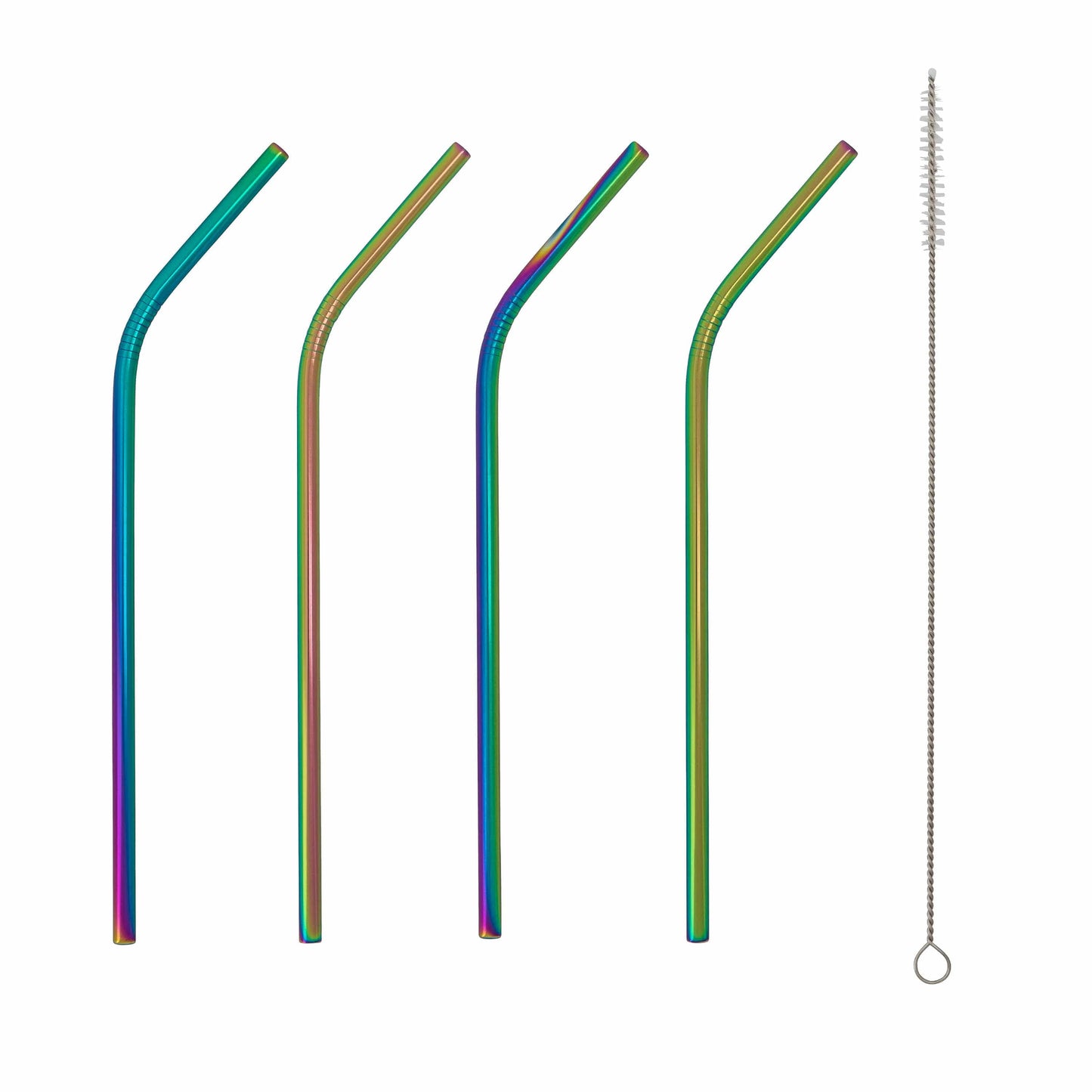 Eco Friendly Matte Metal Straws Set Reusable Kitchen Rainbow NALANI