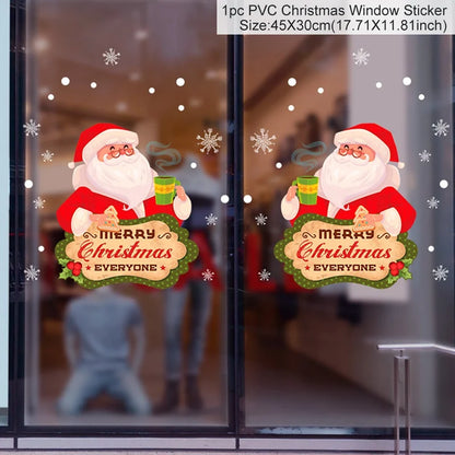 Christmas Wall Window Stickers For Home Decor Xmas Ornaments 2025