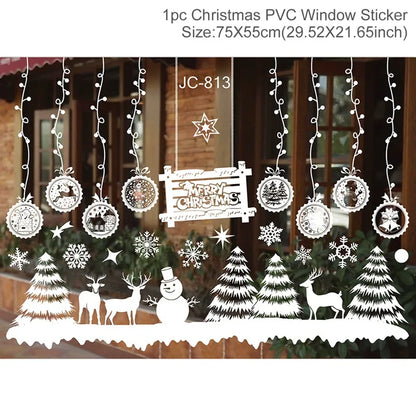 Christmas Wall Window Stickers For Home Decor Xmas Ornaments 2025