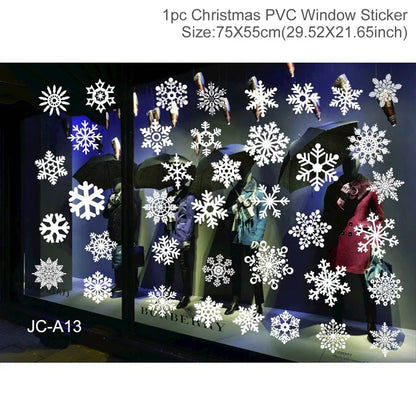 Christmas Wall Window Stickers For Home Decor Xmas Ornaments 2025