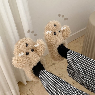 Fluffy Animal Slippers For Home All Ages Non Slip Sole NALANI