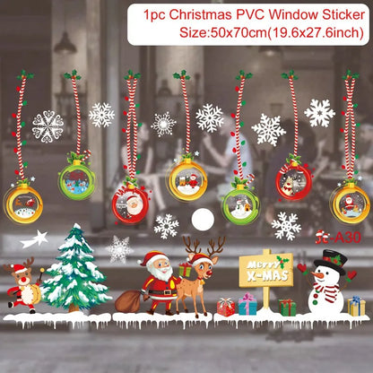 Christmas Wall Window Stickers For Home Decor Xmas Ornaments 2025