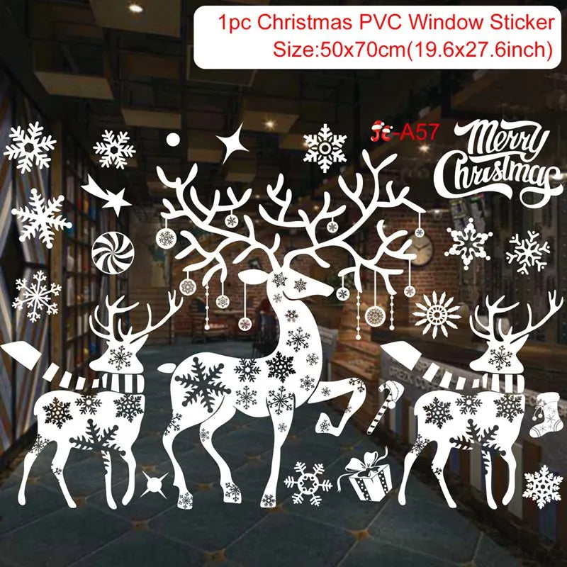 Christmas Wall Window Stickers For Home Decor Xmas Ornaments 2025