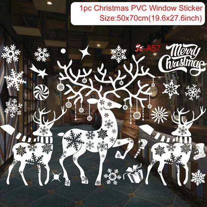 Christmas Wall Window Stickers For Home Decor Xmas Ornaments 2025