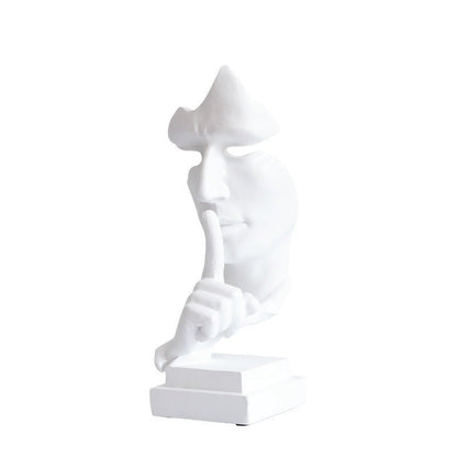 ArtCreativ | Face Statue - Abstract Resin Sculpture for Home Decor White NALANI