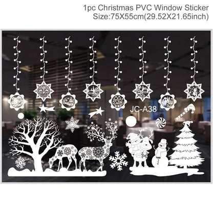 Christmas Wall Window Stickers For Home Decor Xmas Ornaments 2025