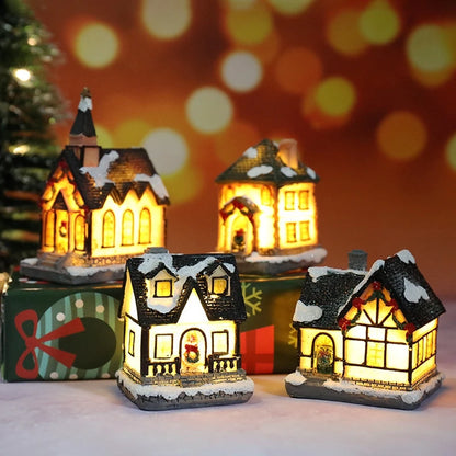Christmas Night Light Resin Ornament Battery Powered Home Decor