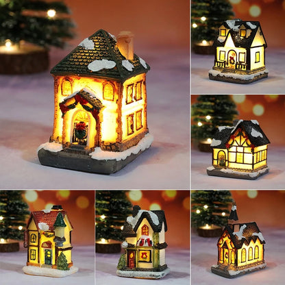 Christmas Night Light Resin Ornament Battery Powered Home Decor