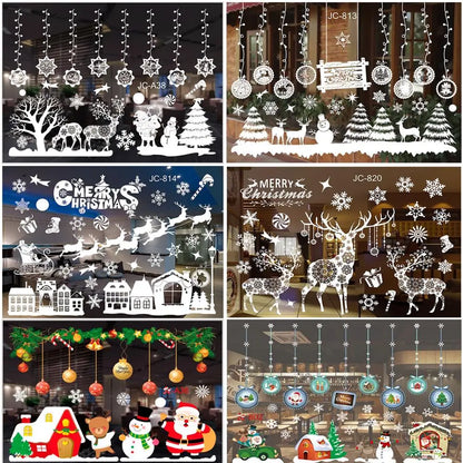 Christmas Wall Window Stickers For Home Decor Xmas Ornaments 2025