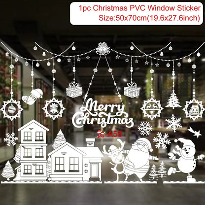 Christmas Wall Window Stickers For Home Decor Xmas Ornaments 2025