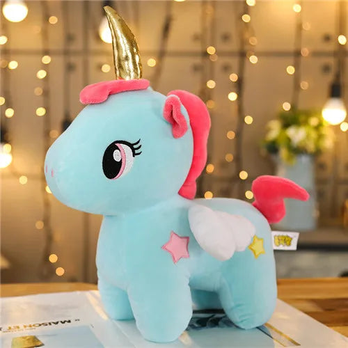 Soft Unicorn Plush Cushion for Kids Cozy Pillow Comfort Blue NALANI