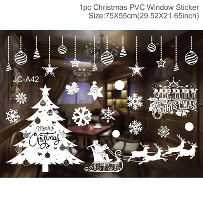 Christmas Wall Window Stickers For Home Decor Xmas Ornaments 2025