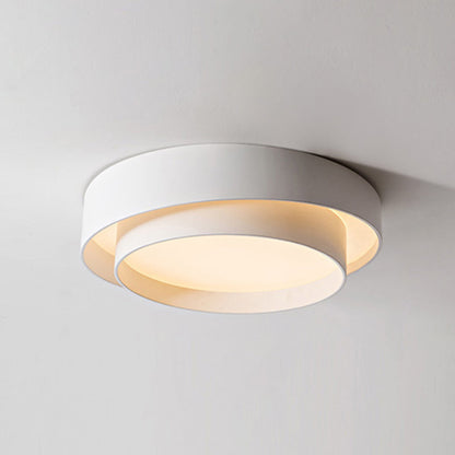 White Metal Circular Flush Mount Ceiling Lamp LED Nordic Style White 23.5" NaLani