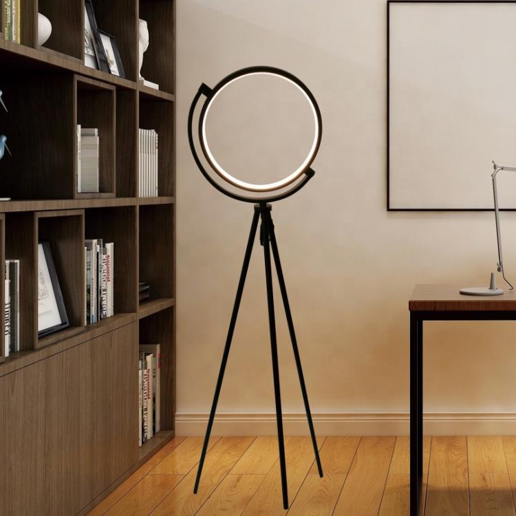 Halo Floor Lamp - Modern LED Lighting, Slim Design, Black Finish NALANI