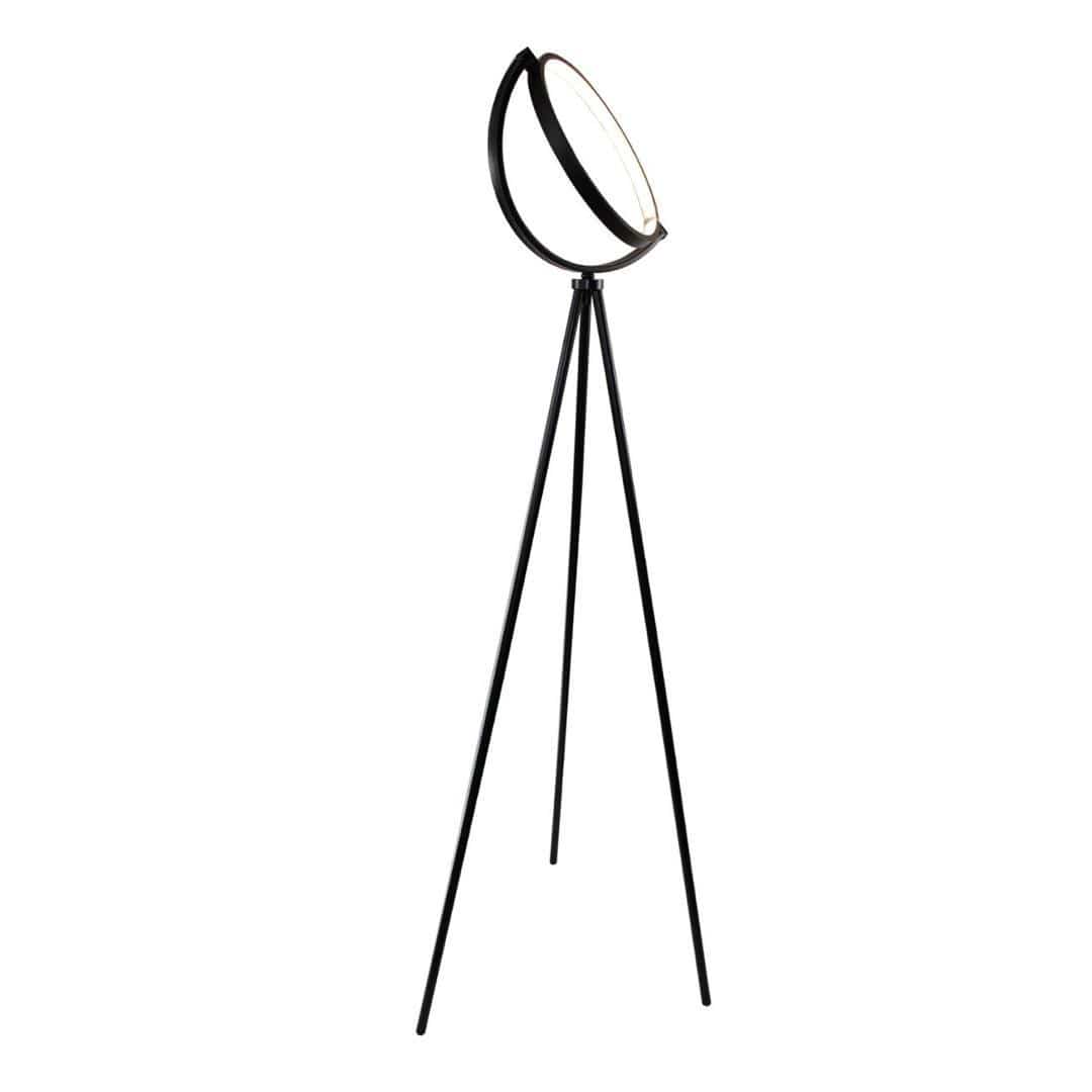 Halo Floor Lamp - Modern LED Lighting, Slim Design, Black Finish NALANI