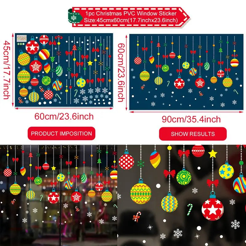 Christmas Wall Window Stickers For Home Decor Xmas Ornaments 2025