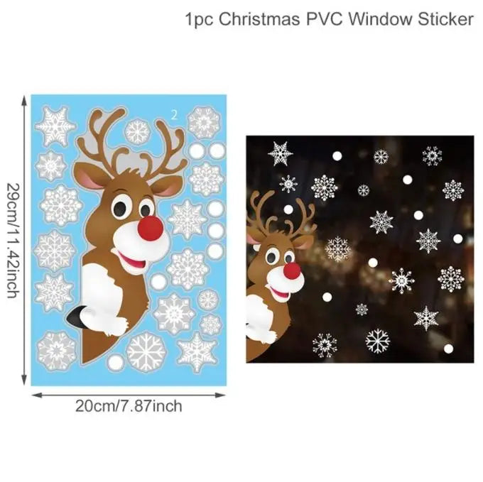 Christmas Wall Window Stickers For Home Decor Xmas Ornaments 2025