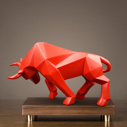 ArtCreativ | Nordic Bull Sculpture for Home or Office Decor Red NALANI