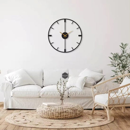 Simple Black Round Silent Quartz Wall Clocks for Home Decor NALANI