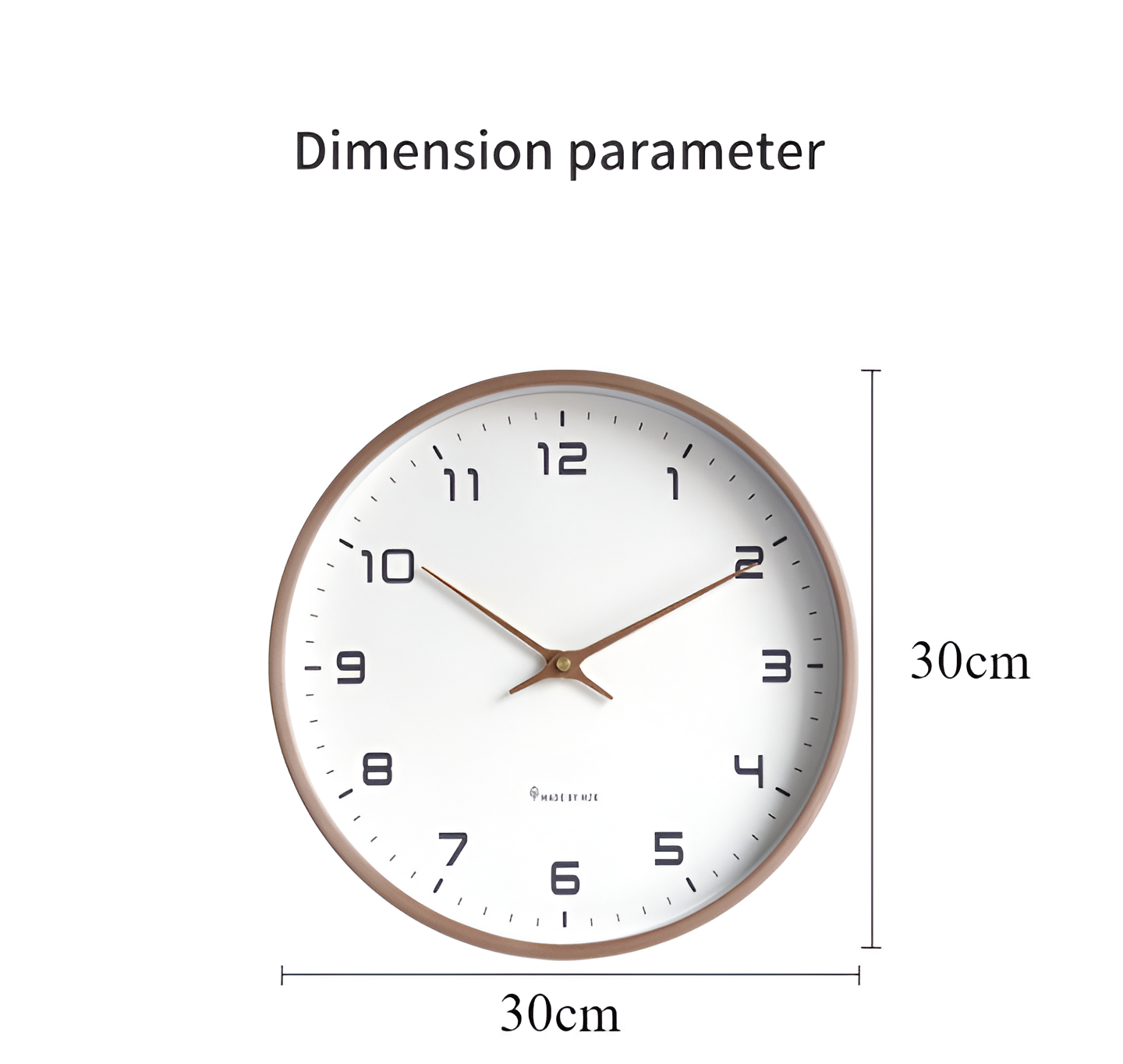 Scandinavian Round Wooden Wall Clock with Minimalist Design NALANI