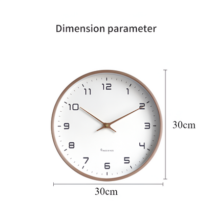 Scandinavian Round Wooden Wall Clock with Minimalist Design NALANI