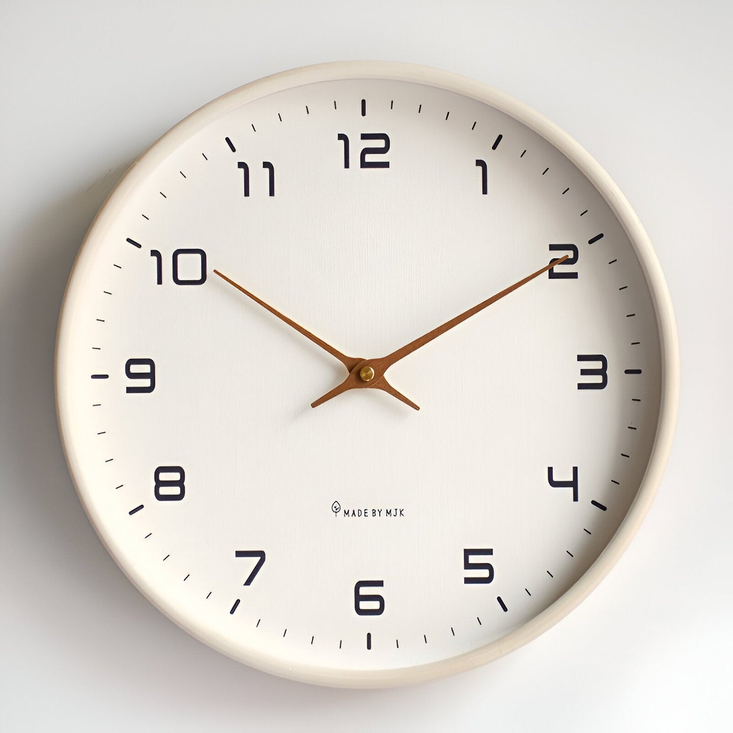 Scandinavian Round Wooden Wall Clock with Minimalist Design Beige NALANI