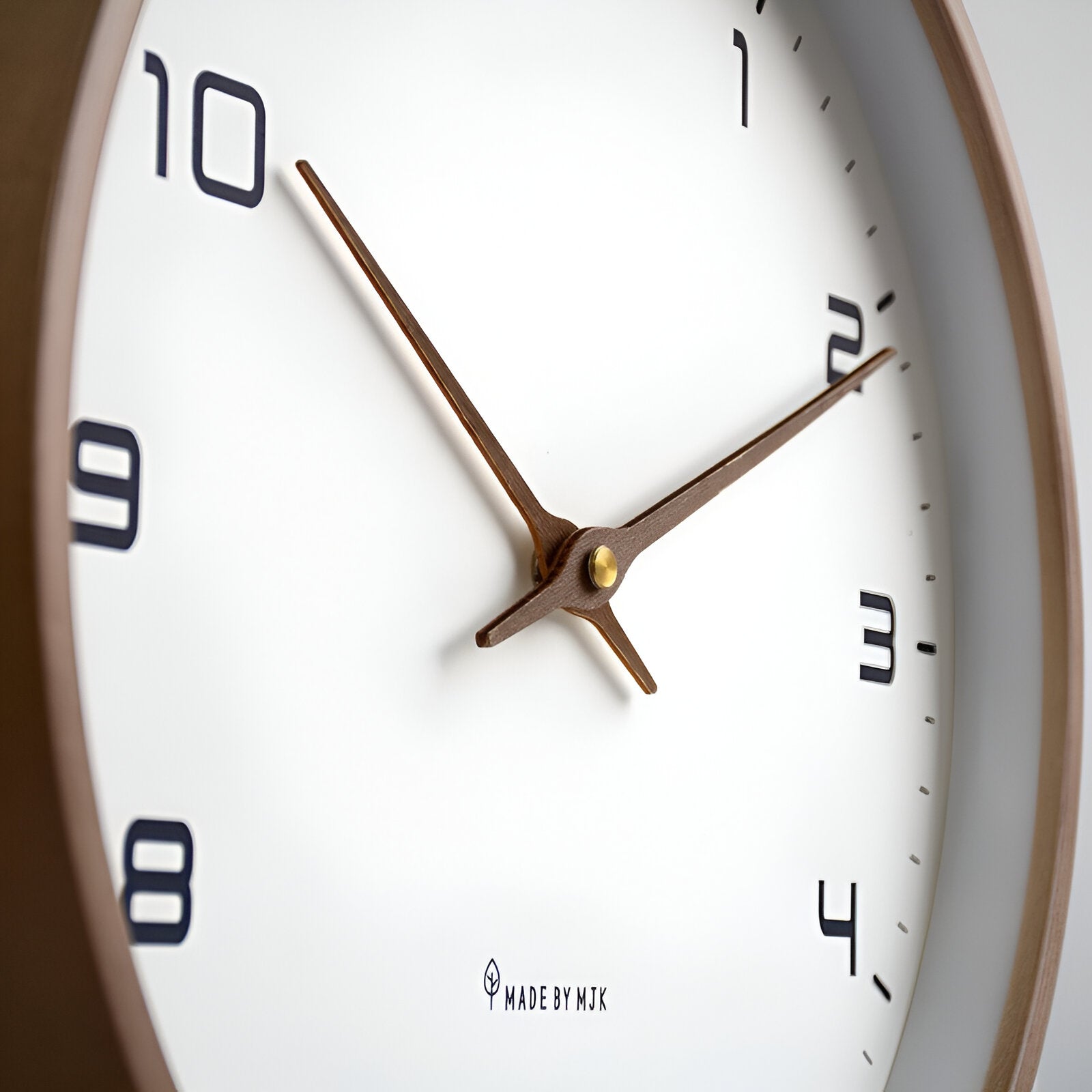 Scandinavian Round Wooden Wall Clock with Minimalist Design NALANI