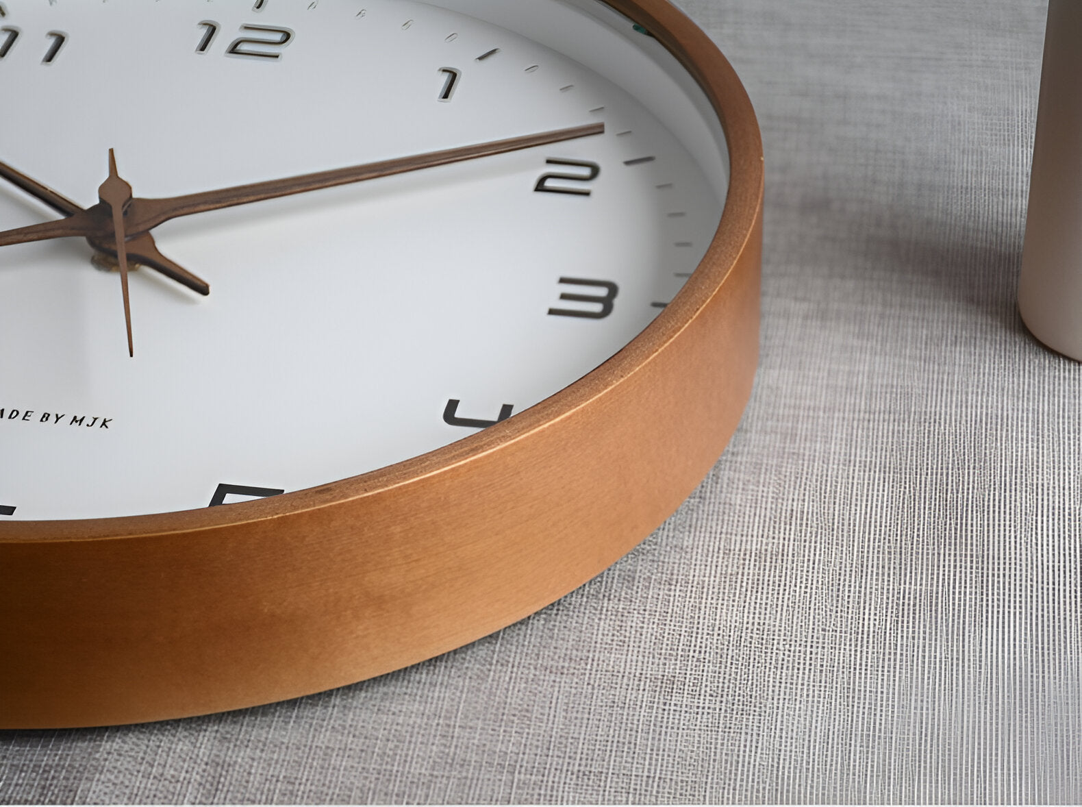 Scandinavian Round Wooden Wall Clock with Minimalist Design NALANI