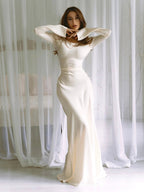 Women’s Long Sleeve Dress | Maxi With Clean Lines And Sleek Silhouette For Day To Night Wear, Effortless Maxi